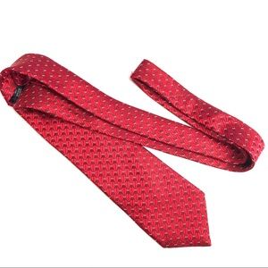 Red Zenga tie with pulled thread